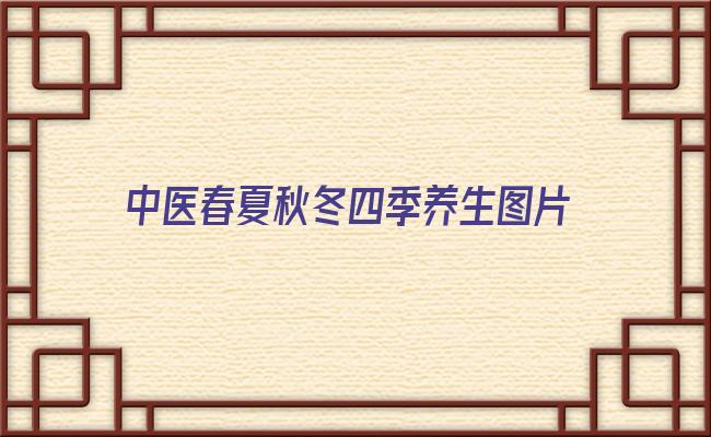 中医春夏秋冬四季养生图片(春夏秋冬四季养生的要点)