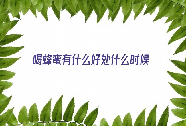 喝蜂蜜有什么好处什么时候喝最好(女人喝蜂蜜有什么好处)